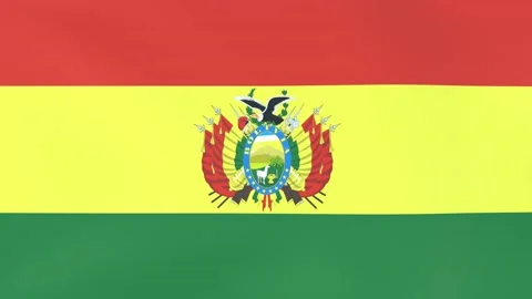 3DCG animation of national flags fluttering in the wind, Bolivia Stock Footage 218598368