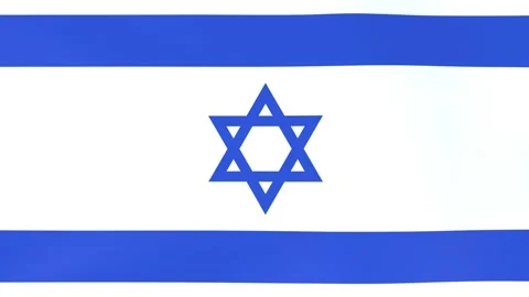 3DCG animation of national flags fluttering in the wind, Israel Stock Footage 218727962