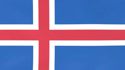 3DCG animation of national flags fluttering in the wind, Iceland Stock Footage 218999838