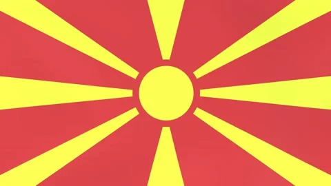 3DCG animation of national flags fluttering in the wind, North Macedonia Stock Footage 218999855