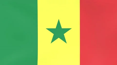 3DCG animation of national flags fluttering in the wind, Senegal Stock Footage 219028483