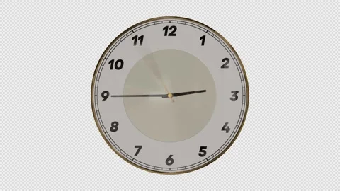 3DCG of a clock’s hands rotating 12 hours in fast-forward Stock Footage 345420445