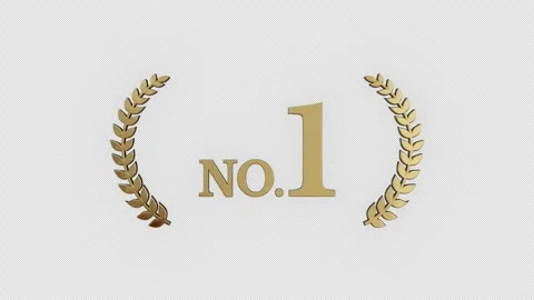 3DCG featuring a laurel wreath and the number “1” in gold, both glowing Stock-Footage 344682116