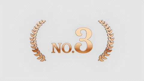 3DCG featuring a laurel wreath and the number “3” in copper, both glowing Stock Footage 344682922