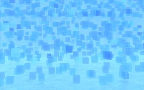 3DCG Image of summer sea, cube abstract Stock Illustration