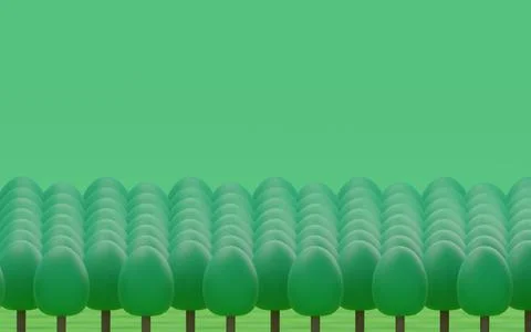 3DCG Image of wilderness, simple forest of trees Illustrazione stock