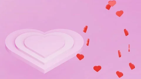 3DCG simple heart base and particles, loop animation Stock Footage 195056979