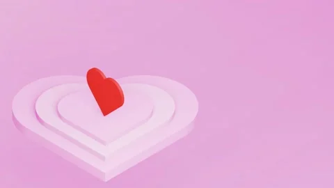 3DCG simple heart loop animation spinning on a base Stock Footage 195056973