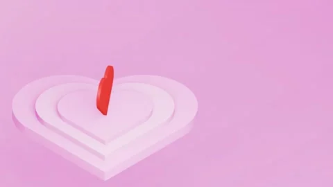 3DCG simple heart loop animation spinning on a base Stock Footage 195056980