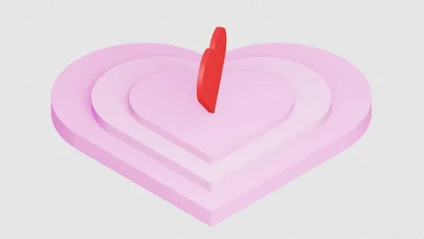 3DCG simple heart loop animation spinning on a base Stock Footage 195057306