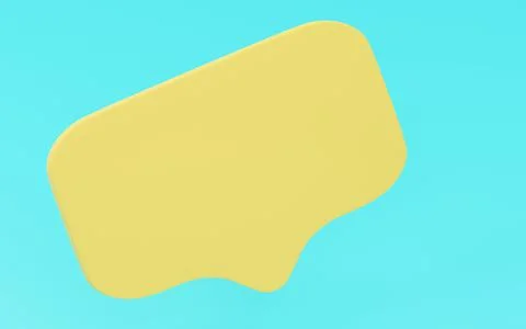 3DCG, simple speech balloon, solid color Stock Illustration