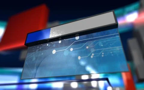 3Dimensional News virtual panel. Stock Illustration