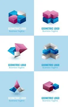 3dlogogeometricshapes-logo Stock Illustration