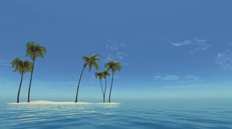 3d,Palm tree leaves over luxury beach Video stock 58774911