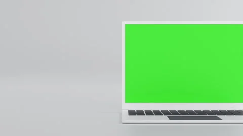 3Drendering-white-laptop-spin-open-greenscreen-4K30-03LOOP-proless Stock Footage 269905539
