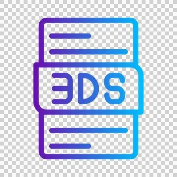 3ds document file type format gradient icon Illustrazione stock