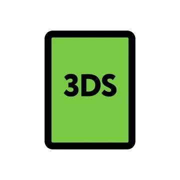 3DS file icon line isolated on white background. Black flat thin icon on mo.. Stock Illustration