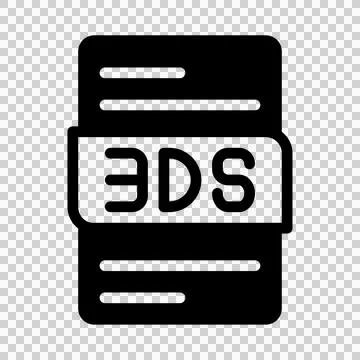 3ds format file type icons. document extension symbol icon.  库存插图