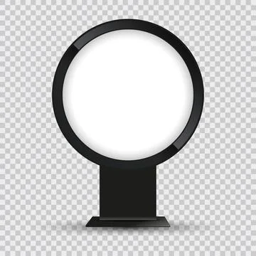 3Ds mock-up of Realistic circle light box. Illuminated lightbox with empty .. Stock Illustration