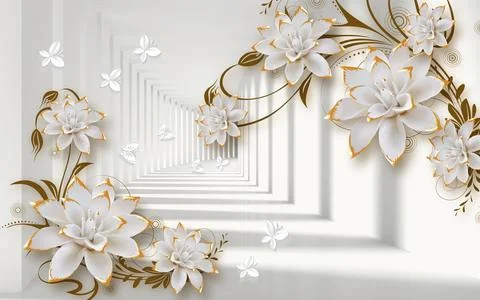 3d,Wallpaper,,,White,Abstract,Background,With,Small,And,Large Stock Illustration