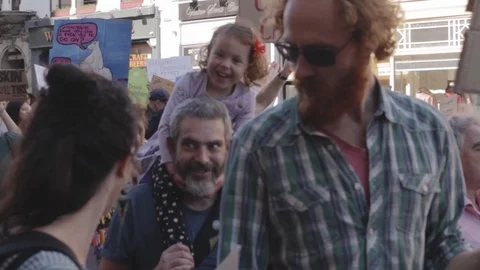 3ed Global Climate Strikes: Climate March Scotland Slow Motion Video stock 117186253