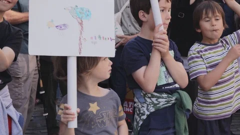 3ed Global Climate Strikes: Climate March Scotland Slow Motion Video stock 117186432