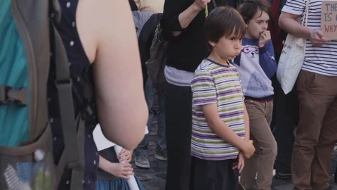 3ed Global Climate Strikes: Climate March Scotland Slow Motion Video stock 117186441