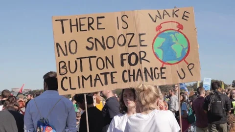 3ed Global Climate Strikes: Climate March Scotland Slow Motion Video stock 117186453