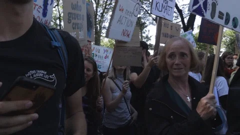 3ed Global Climate Strikes: Climate March Scotland Slow Motion Video stock 117186751