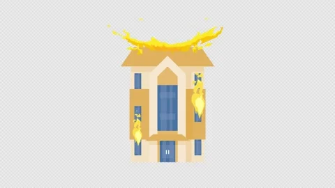 3floor house under fire 動画素材 331502616