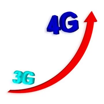 3g to 4g with arrow Stock Illustration