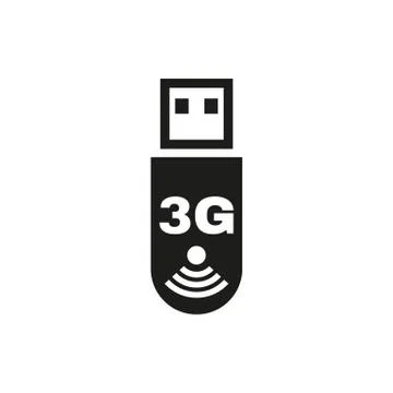 The 3g adapter icon. Transfer and connection, data symbol. UI. Web. Logo. Sign Stock Illustration