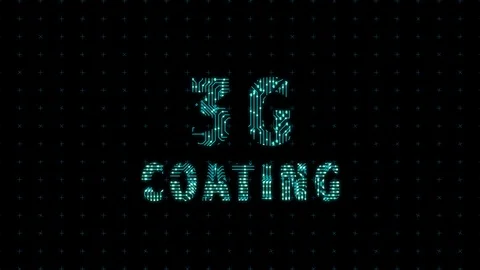 3G coating, a word with a microprocessor circuit texture. The text is filled Stock Footage 105971660