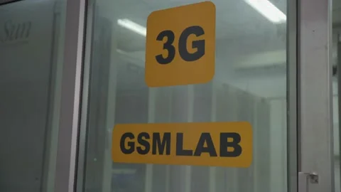 3G GSM lab sign Board in server room Stock Footage 220176774