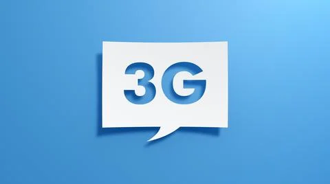 3G Mobile Internet Network Speech Bubble. 3D Render. Illustrazione stock