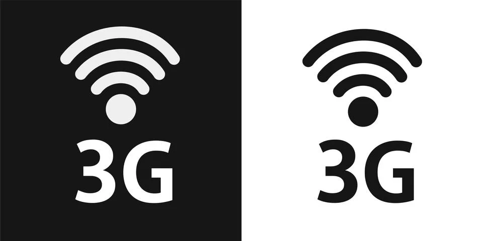3g network technology wireless data transmission, high-speed internet. Icons set Stock Illustration