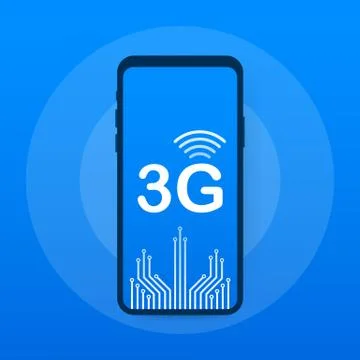 3G network wireless systems and internet. Communication network. Vector illus Stock-Illustration