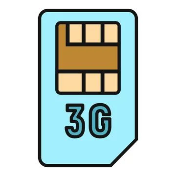 3g sim card icon for mobile connection Stock Illustration