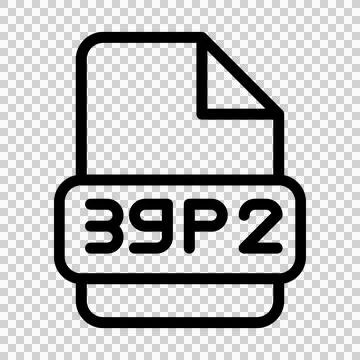 3gp2 File Icon. Type Files Sign outline symbol Design, Icons Format Type Data.  库存插图