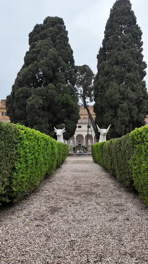 3K Vertical Slow Motion POV Walking Past Ancient Caracalla Ruins Stock-Footage 332873384