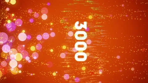 3k Vertical Video Counter on reaching subscribers, likes and etc. Video stock 135171881