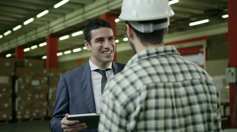 3of19 People working in warehouse, workers in industry Stock Footage 32898477