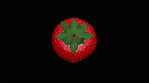 3ps of movement. strawberry berry spin around itself animation. Turns into a Stock Footage 146472917