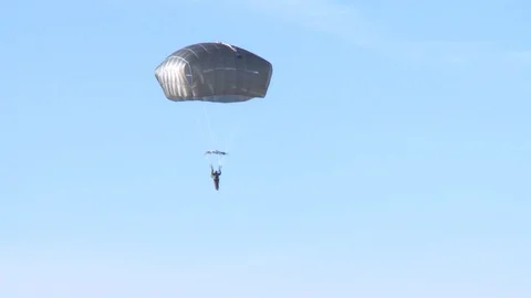 3rd Air Support Operations Squadron conducts airborne jumps - 2014 Stock Footage 106015679