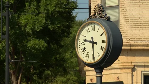 3rd and Main Street Clock Video stock 92226865