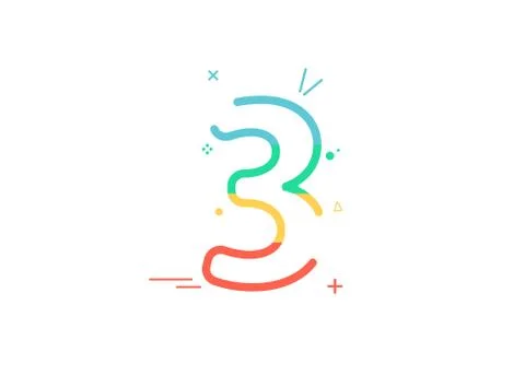 3rd Anniversary celebration vector font,  greeting, congratulation, colorful  Stock Illustration