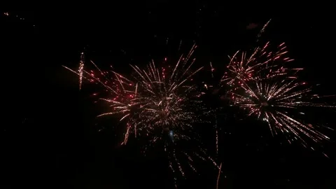 3rd Up close 4K shot of a Fire Works Display Stock Footage 255082751