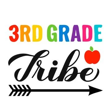 3rd Grade tribe calligraphy hand lettering isolated on white. First day of .. Stock Illustration