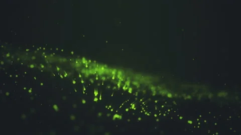3rd loop abstract animation of glow particles with depth of field, bokeh and Video stock 133510174