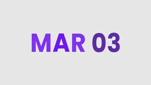 3rd March calendar icon animation. Stock Footage 302174627